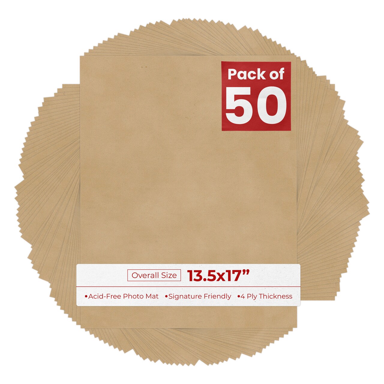 Beige Suede 13.5x17 Uncut Mat Board - Blank Sheets, No Opening